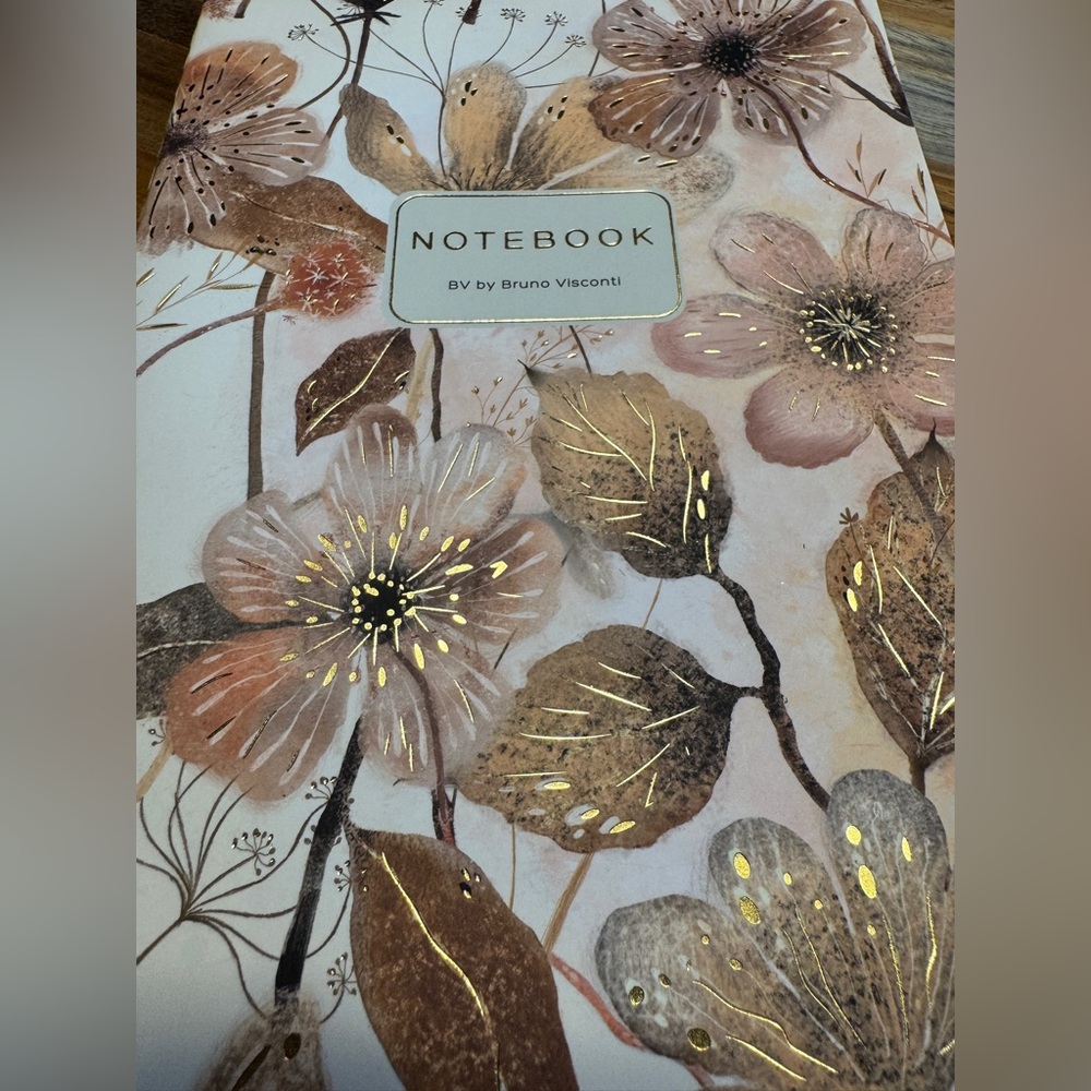 Bruno Visconti Soft Touch Blush and Golden Flowers Notebook Journal A5 NEW